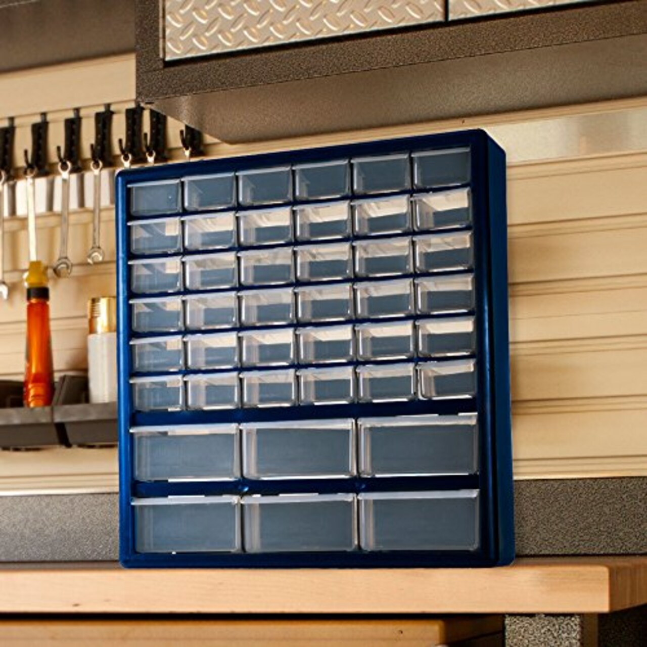 42 Compartment Organizer – Desktop or Wall Mount Container for Hardware, Parts, Crafts, Beads, or Tools by Stalwart, 10 Targets